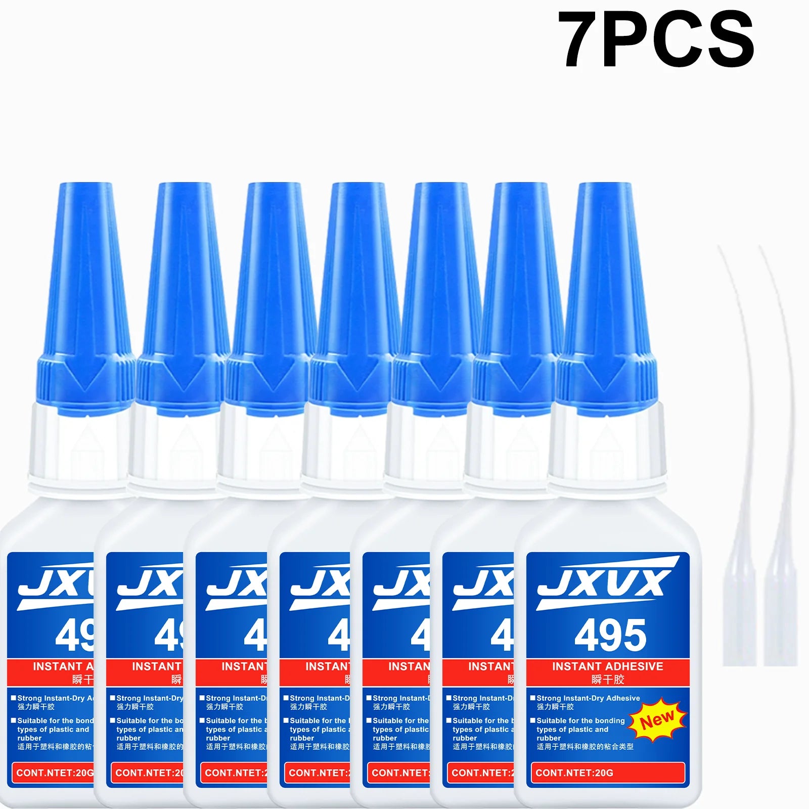 10 Pieces Jxvx 495 Instant Adhesive Super Glue 20g Quick Drying Transparent Multipurpose Metal Plastic Rubber DIY