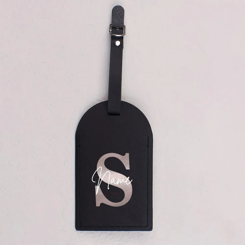 Personalised Monogram Luggage Tag PU Leather for Suitcase Baggage Handbag Tags Travel Bag Suitcase Label Tag Best Gift