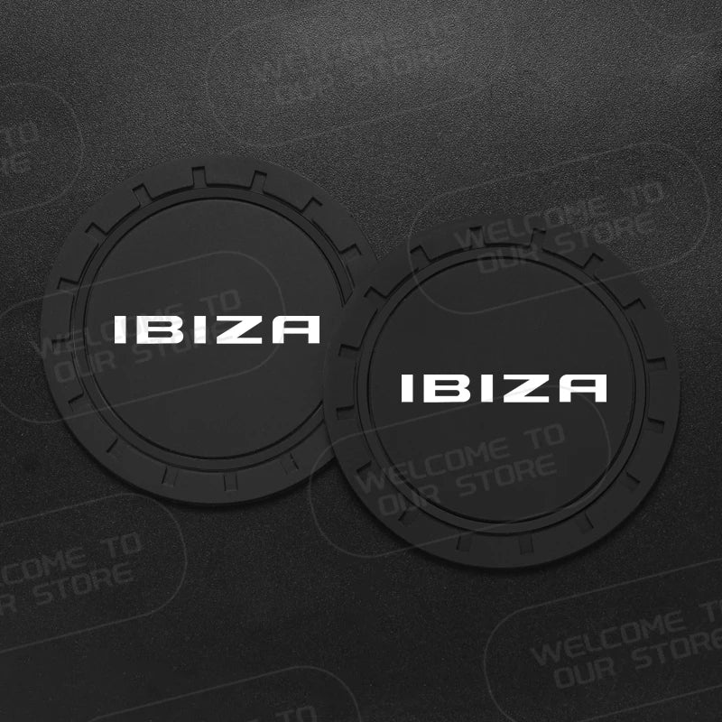 Car Silicone Coaster For Ibiza LOGO 6L MK4 FR Line TSI TDI 2Pcs Anti-Slip Water Cup Drink Mat Insert Coaster Pads Accessories