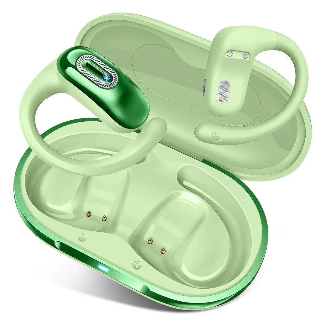 Open Ear Wireless Earbuds Bluetooth 5.4 Headphones 50H Battery Life IPX7 Waterproof Touch Control Running Sport Earphones.