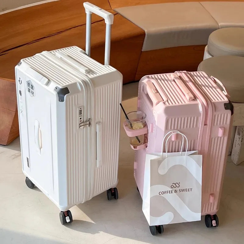 Multi-functional travel suitcase 22/24/26/28 inches silent swivel wheels thickened large capacity rolling luggage handle bag