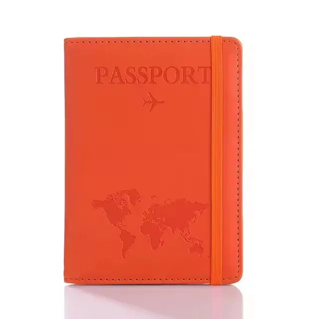 Vintage RFID PU Leather Passport Cover Multi-Function Wallet Case with ID Bank Card Slots for Women & Men Travel Accessory