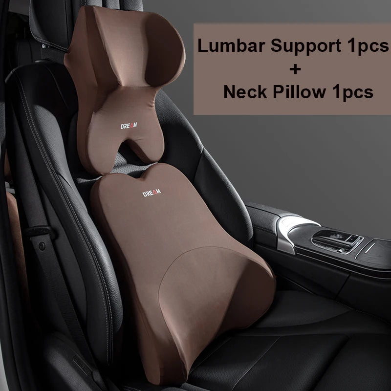 Car Lumbar Support Headrest Neck Pillow Support Universal Soft Neck Pillows Cushion Car Memory Foam Lumbar Pillow Back Support