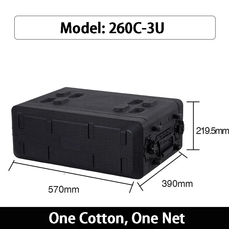 2U Wireless Microphone Box PE Plastic Receiver Box 3U Digital Power Amplifier Sequencer Boxes Portable Safety Protection Boxes