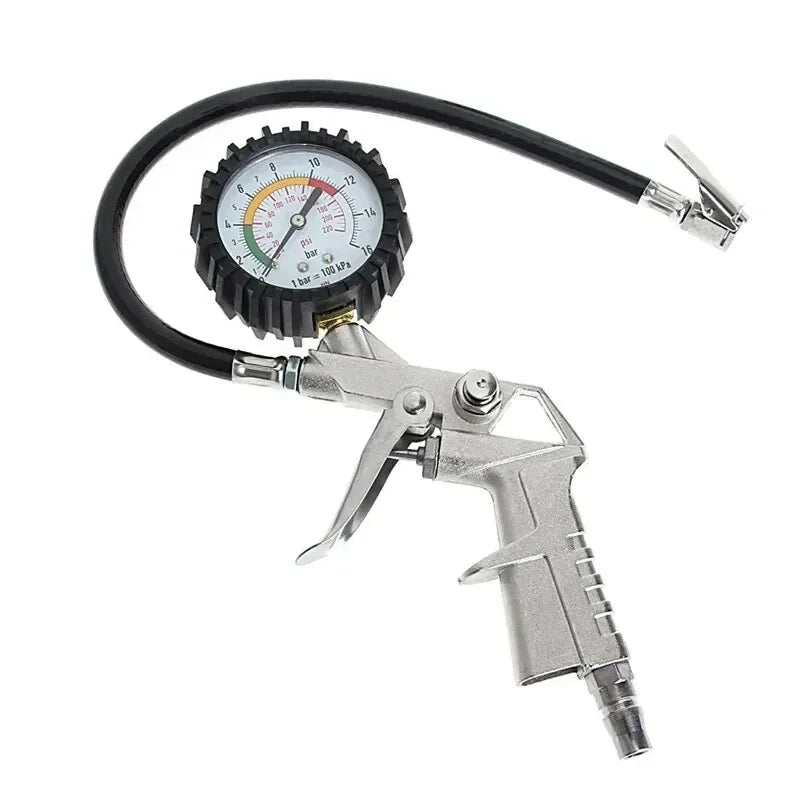Car & Motorcycle Tire Pressure Monitoring Kit 220PSI with Gauge Tester Air Compressor Dial Meter Inflator Pump