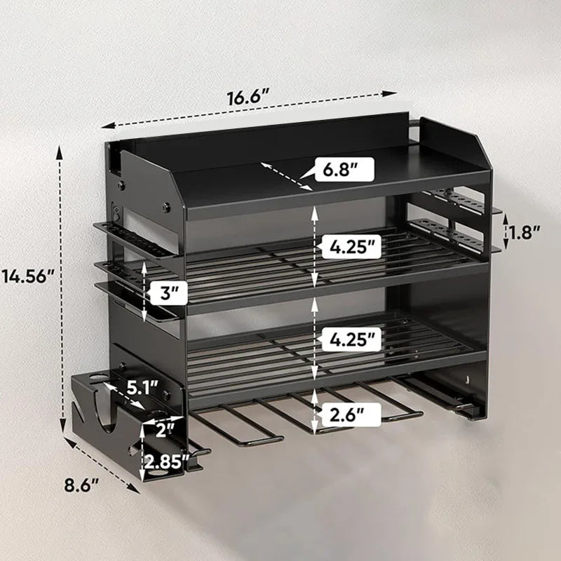 Power Tool Rack Wall-mounted Multifunctional Tool Shelf Heavy Garage Tools Storage Frame Screwdriver Angle Grinder Orage Stand