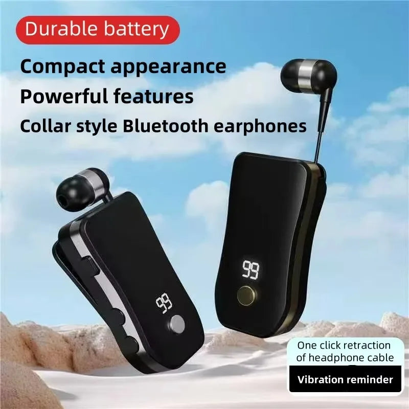 X100 pk K55 lavalier business Bluetooth Headset Ears in Lotus with Wire Clip Earphones Handsfree Earbuds Retractable Headphone