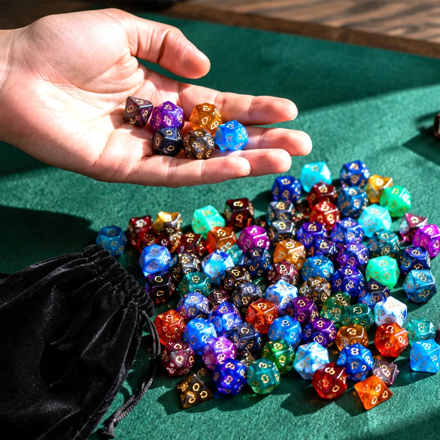 32/56pcs Baged Polyhedral Dice Set, Number Dice Kit for DND, Tabletop Role Playing Game, MTG, Board Game & Party Supplies XJM