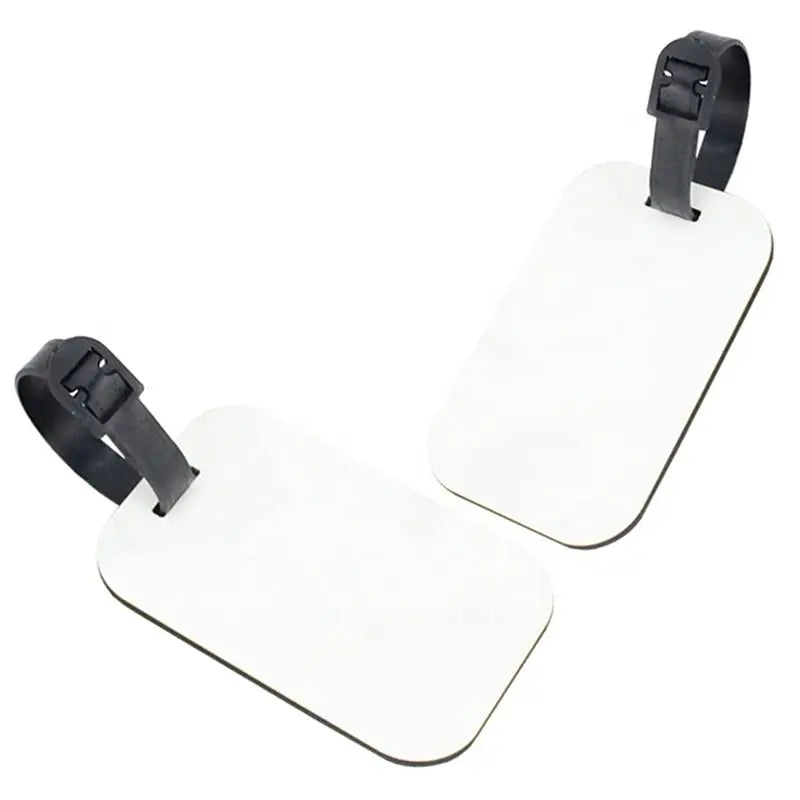 NEW-100PCS Sublimation Blank Luggage Tags White Blank Travel Bag Baggage Tags With Strap Double Sided Suitcase Label Tag