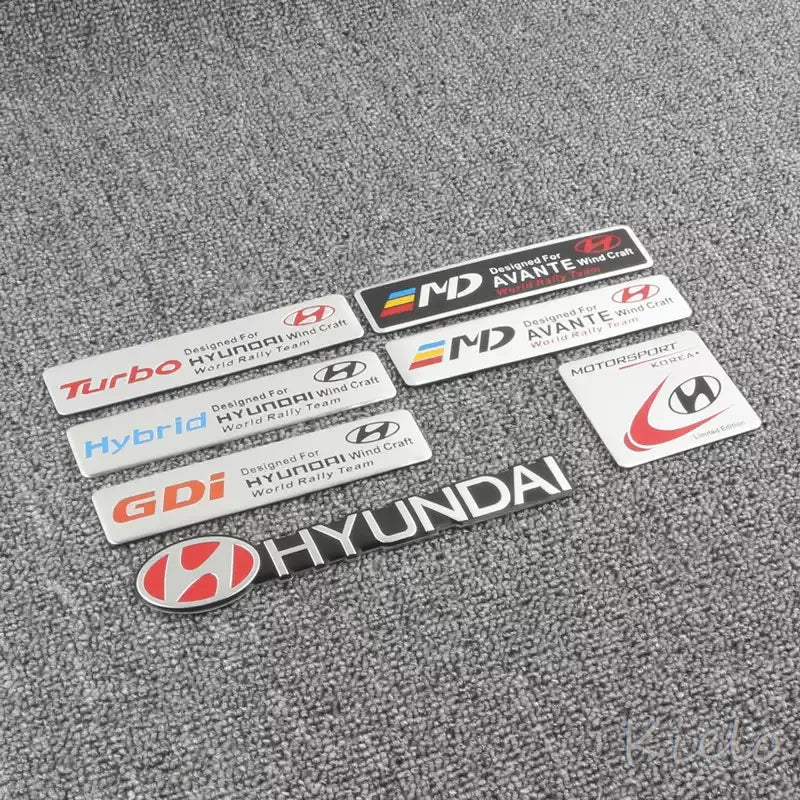 3D Aluminum Car Styling Stickers Body Trunk Decoration For Hyundai HB20 KONA i20 i10 IONIQ Elantra Palisade Sonata Grandeur