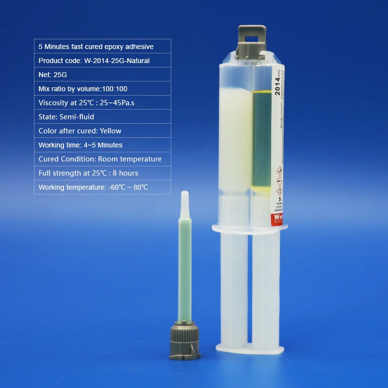 2014 AB Glue Amber Fast Cured Bond Metal Plastic Jewelry 25g Syringe Liquid Healant Light Yellow 5 Minute Rapid Epoxy Adhesives
