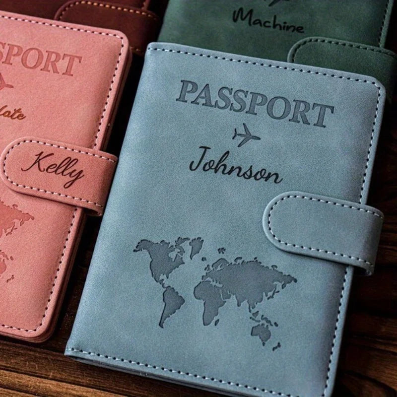 Customized Name Passport Cover, Monogrammed Engraved Name Passport Cover, Passport Holder, Wedding Bridesmaid Groomsman Gift