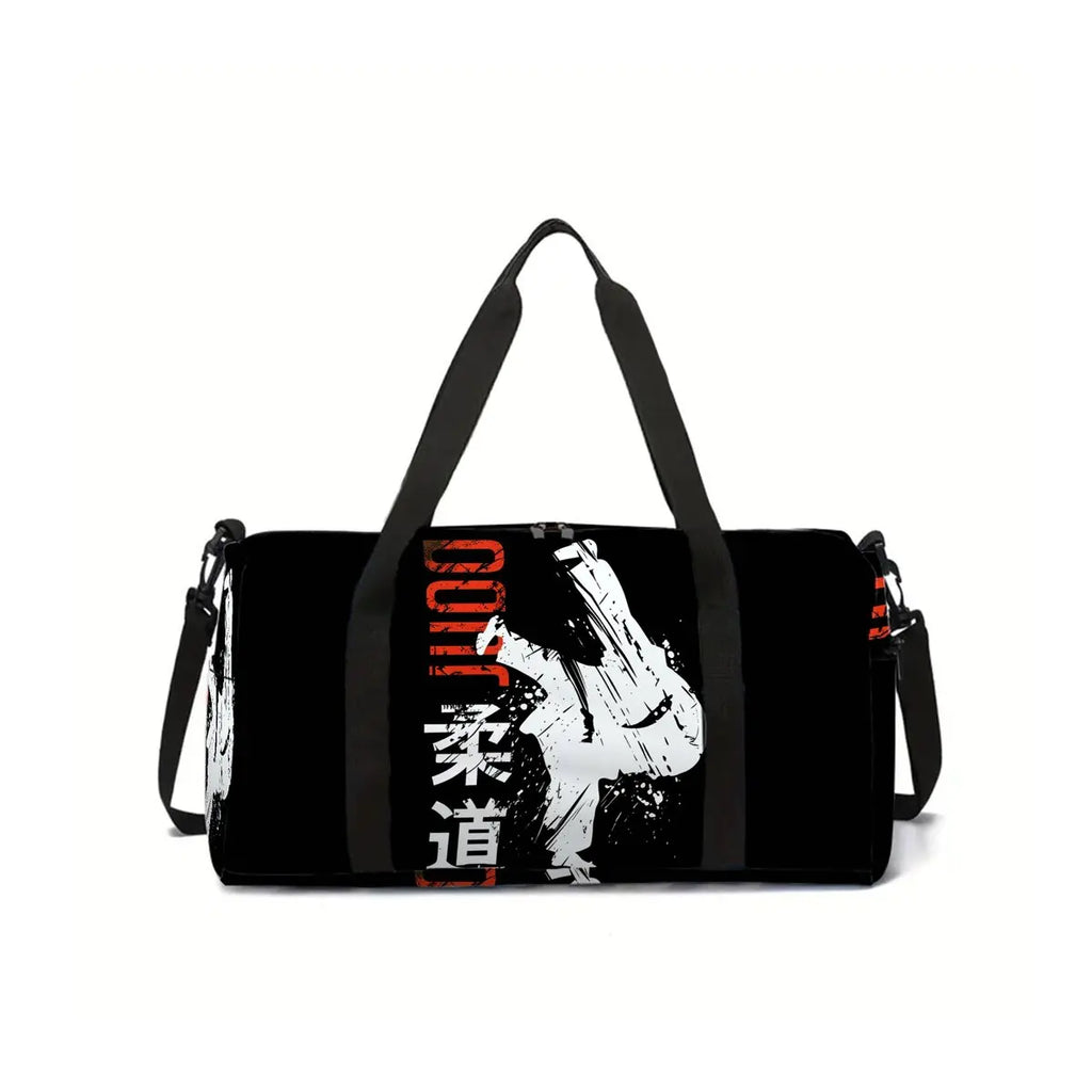 Taekwondo Judo 2D Flat Cartoon School Travel Bag Large Capacity Zipper Luggage Bag Best Gift for Boys Girls Fashion Style