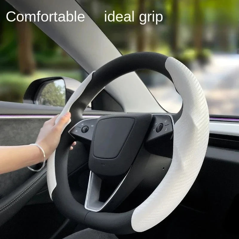 Steering Wheel Cover for Tesla Model 3 Highland White Interior Stickers Car Decoration Modification Accessories for New Model3