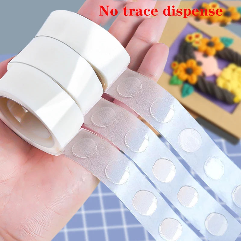 Circular Dot Adhesive for Students Double-sided Adhesive Transparent High Viscosity No Trace Multifunctional Fixed Sticker