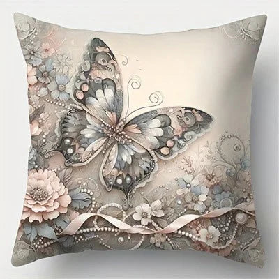 Home decoration exquisite butterfly Double-sided Printed pillow cover Short plush Suitable living room sofas throw cushion cover