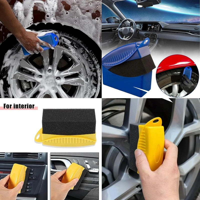 Car Tire Waxing Brush Polishing Cleaning Wipe Washing Tire Sponge Brushes Car Wash and Maintenance