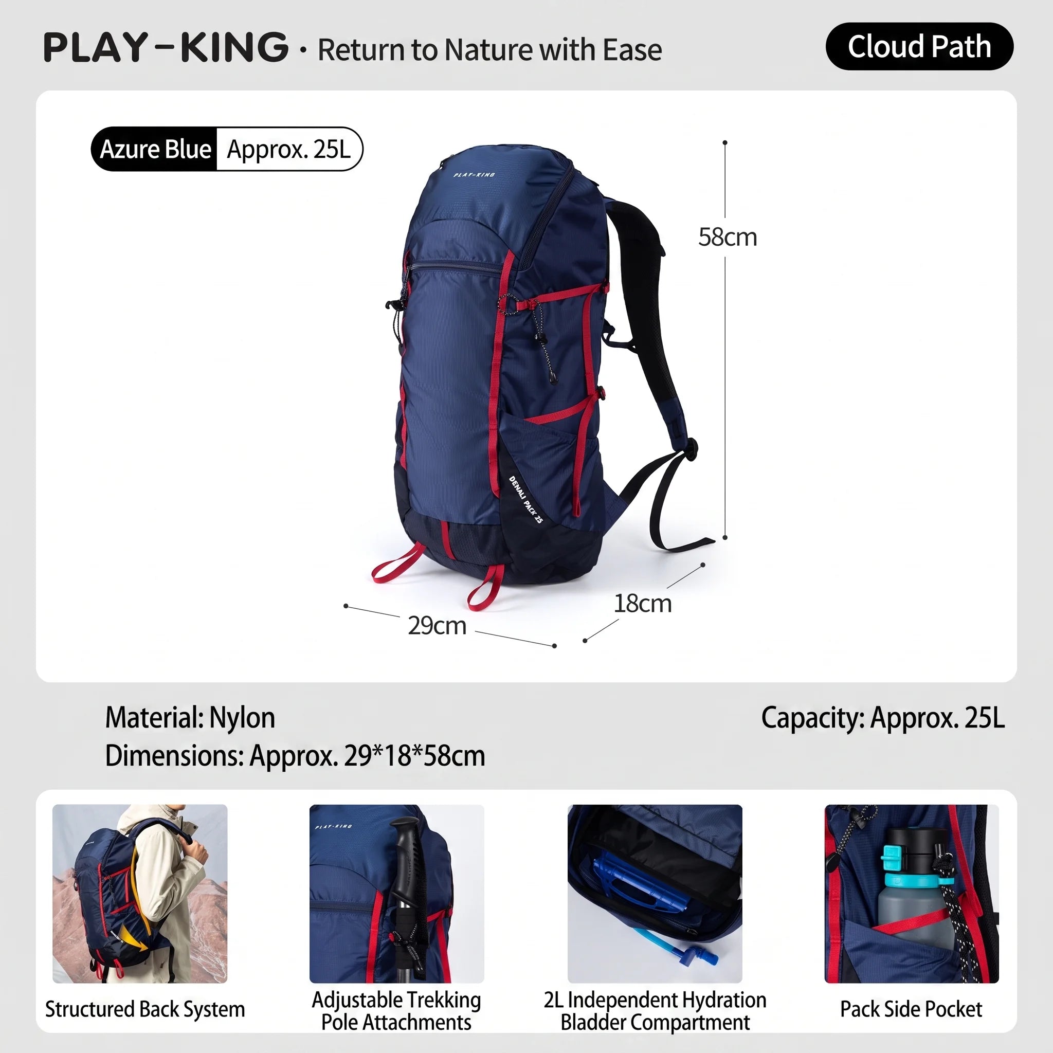 Outdoor professional mountaineering backpack large capacity cycling sports bag lightweight men's and women's camping hiking bag