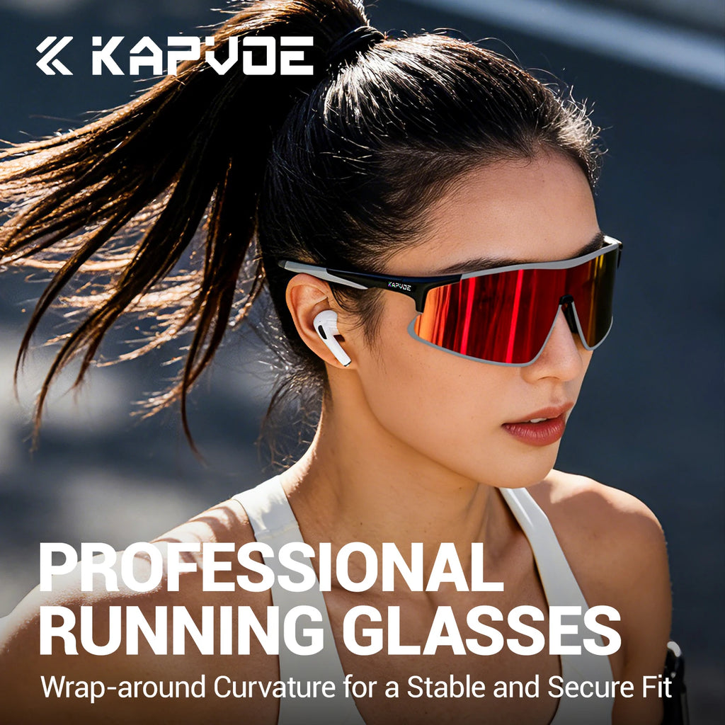 Kapvoe New Photochromic Running Sunglasses Men Women Marathon Ultralight Outdoor Sports Cycling Hiking UV400 Climbing Goggles