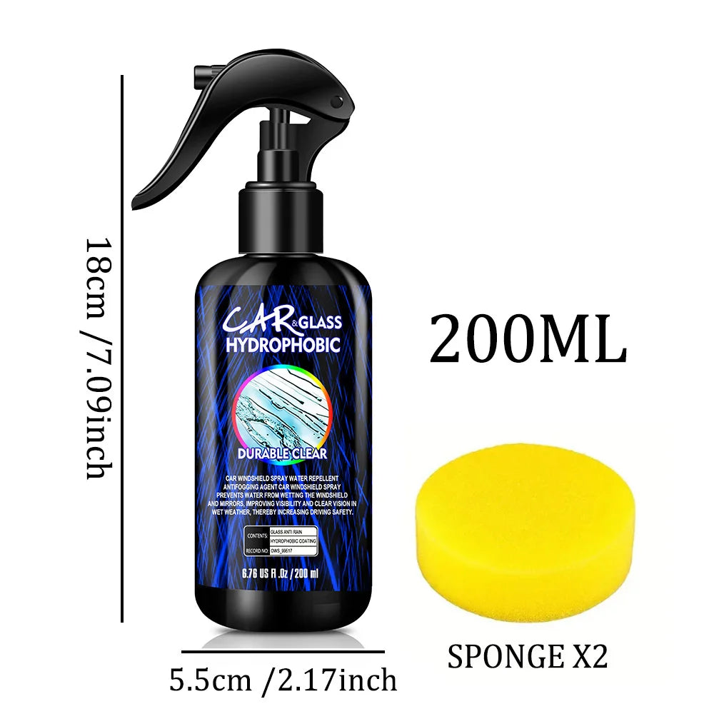 Cars Glass Anti-Rain Spray Auto Water Repellent Coating Agent Waterproof Rainproof Anti-fog Glass Cleaner Auto Windshield Clear