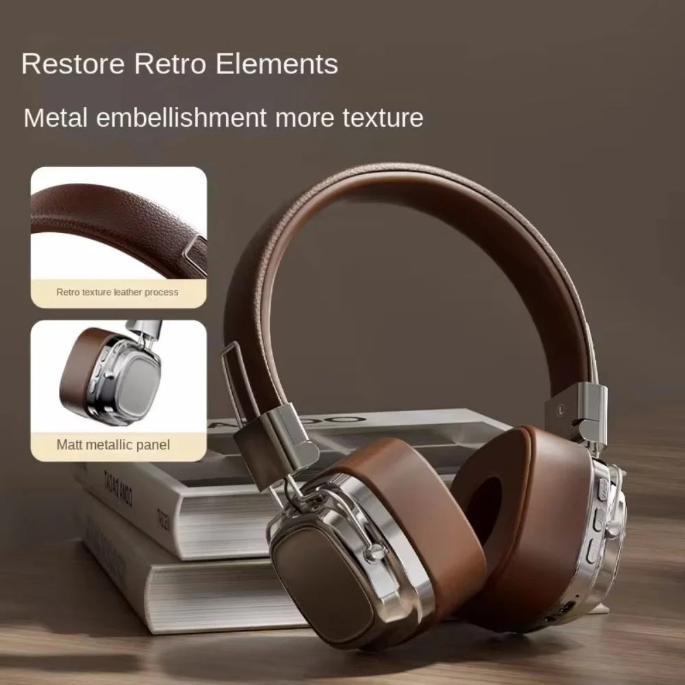 2025 New Retro On Ear Headphones Wireless Bluetooth Headsets DJ Stereo Sounds Bluetooth 5.3 Foldable Headset Gamer Choice