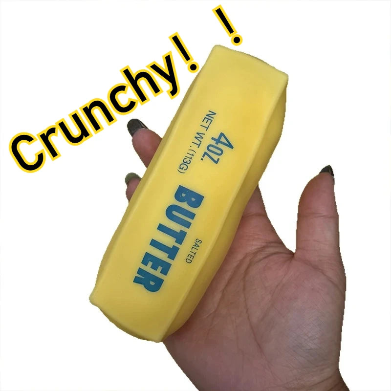 Butter Stick Squishy Stress Ball Fidget Toy Crunchy Squeeze round Blocks Anti Stress ASMR Hand Relaxation Gift for Stress Relief
