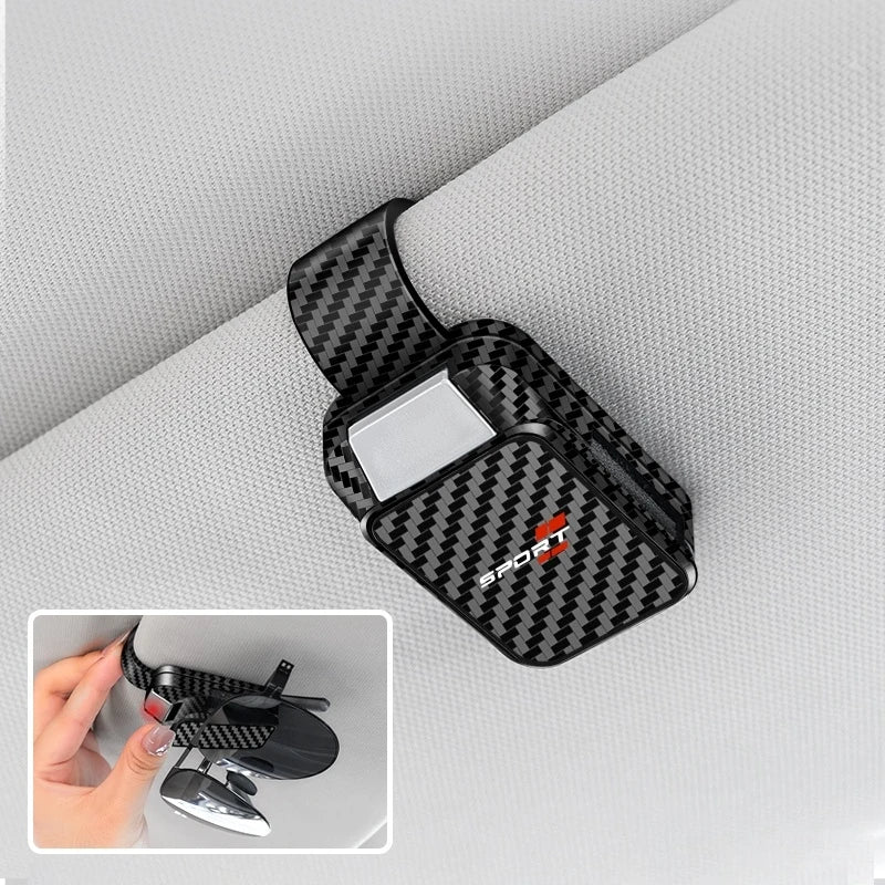 Car sun visor glasses clip available in three colors: red, black, and white Car glasses holder Multifunctional document card hol