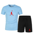 2026 Summer Fashion Printed Men's Shorts Set Two Piece Set, Men's Quick Drying Breathable Sports Set Short Sleeve T-shirt Set Me