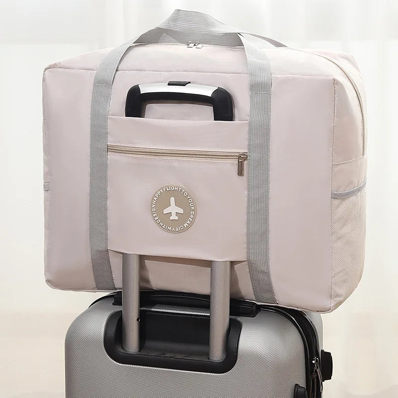 Large capacity folding travel bag hand-held luggage bag moving accept travel bag can be used for business trips drawbar storag