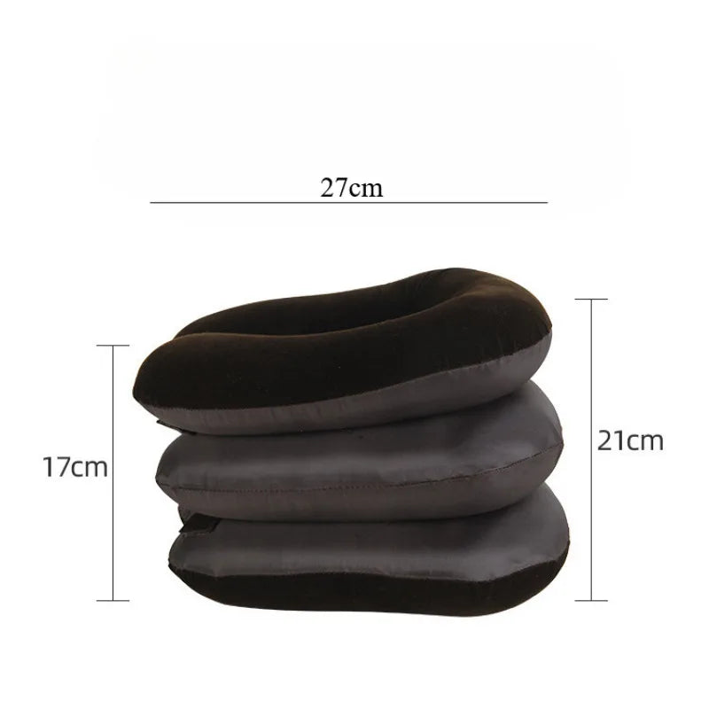 U Shape Neck Pillow Air Inflatable Pillow Cervical Neck Head Pain Traction Support Soft Brace Home Camping Travel Accessories