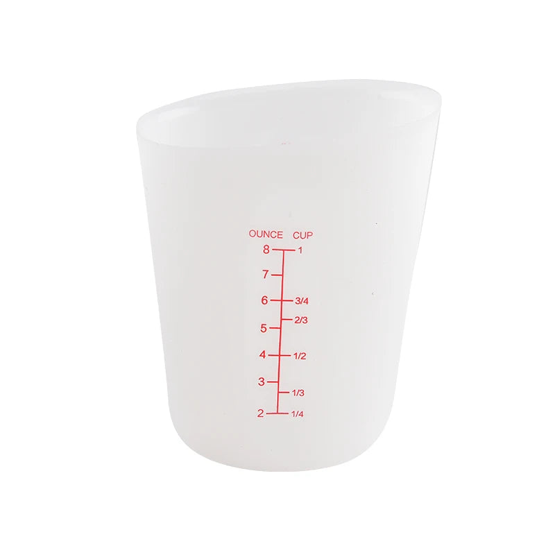 1PC Silicone Measuring Cup with Scale Transparent Measuring Cup Heat Resistant Soft Measuring Cup Baking Tool