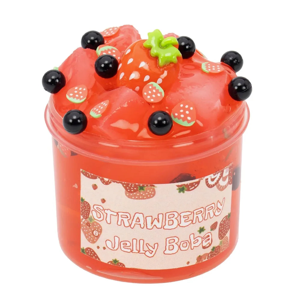 Soft 300ml/70ml Slime Kit Fruit Crunchy Non-Sticky Jelly Cube Slime Glitter Stress Relief Clear Slime Party Favor Gifts