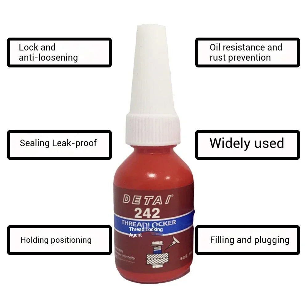 Strong Glue 222/242/243/262263 Medium Strength Gap Sealants Heavy Duty Thread-locker Screw Glue Anaerobic Adhesive Sealing 10ml