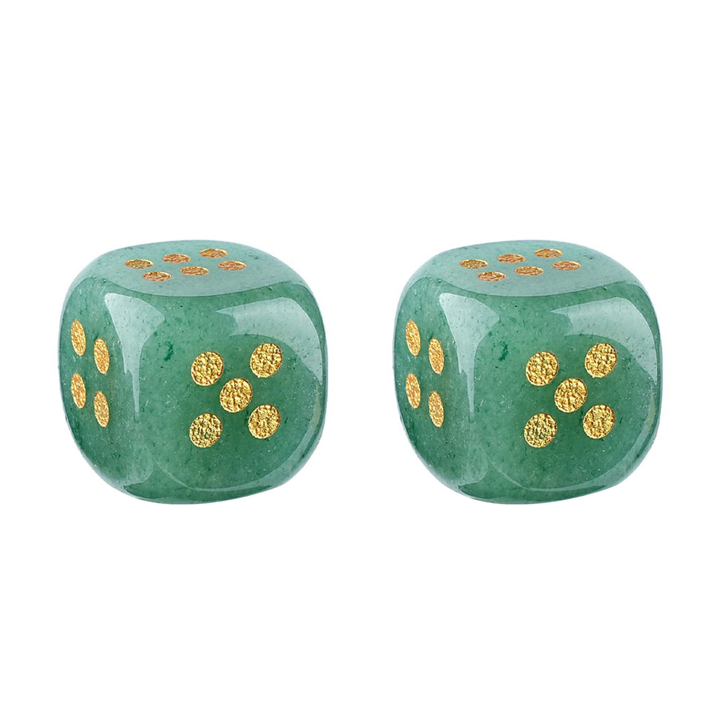 2PCS 6-Sided Mahjong Dice Polished Energy Stones Crystal D6 Mahjong Dices for Casino Games Craps DIY Crafts Spiritual Decor