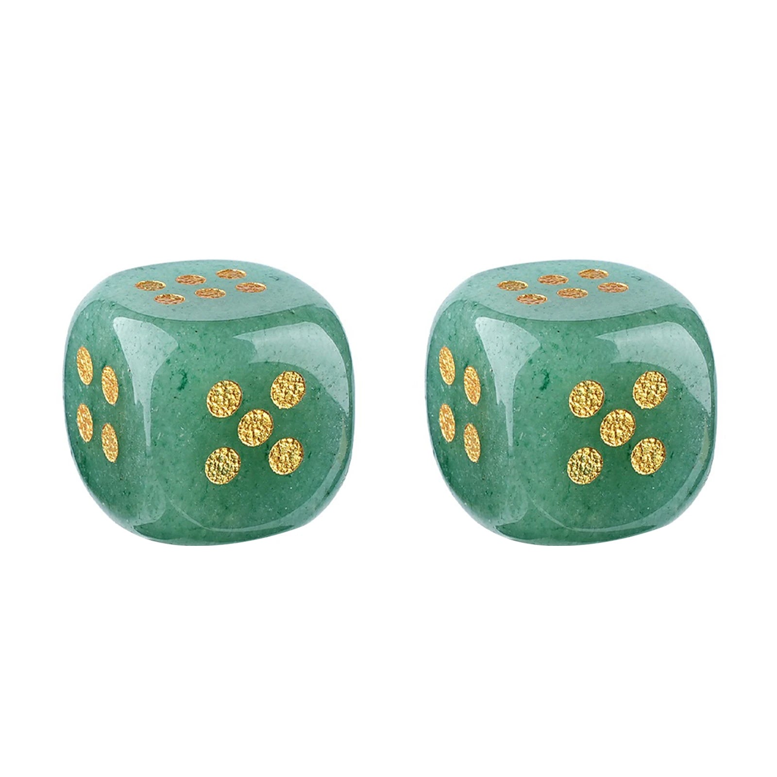 2PCS 6-Sided Mahjong Dice Polished Energy Stones Crystal D6 Mahjong Dices for Casino Games Craps DIY Crafts Spiritual Decor