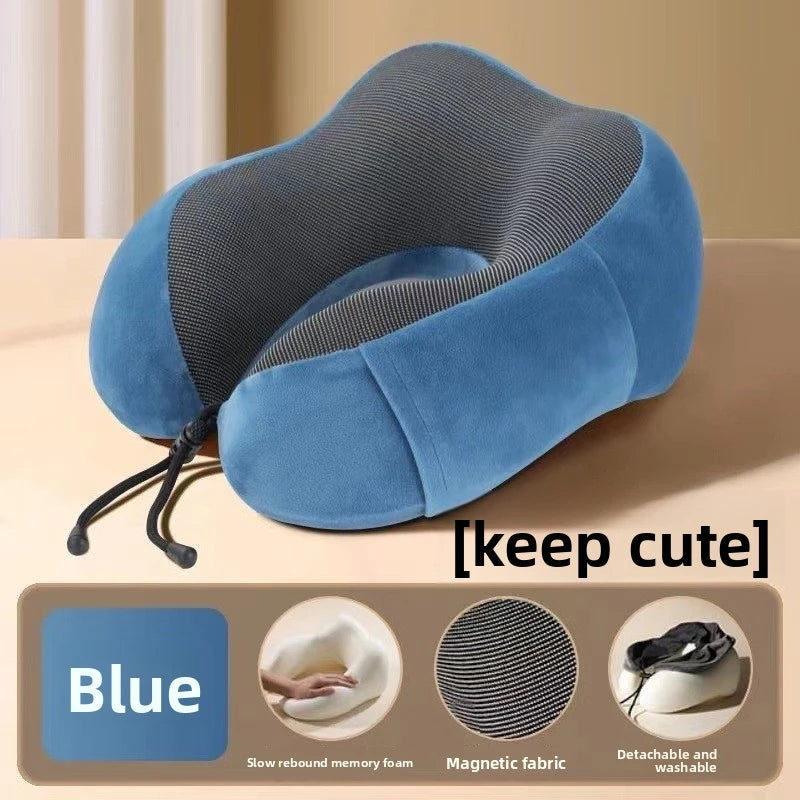 U Shaped Memory Foam Neck Pillows Soft Travel Pillow Massage Neck Pillow Sleeping Airplane Pillow Cervical Healthcare Bedding