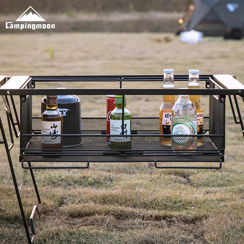 CAMPINGMOON CK-51BK two unit half bar net cage camping home folding storage box multifunctional shelf