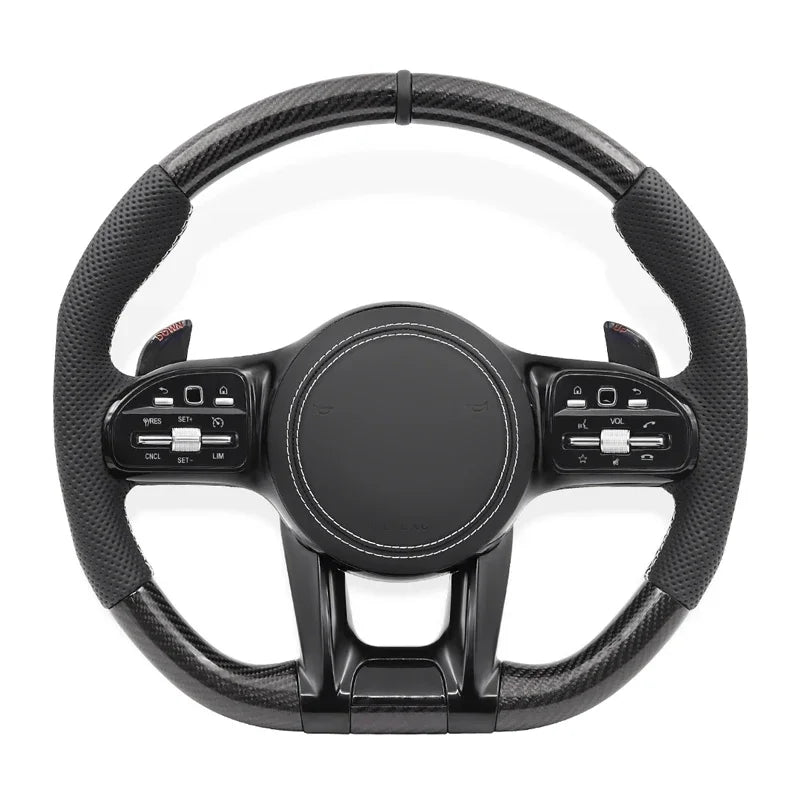 Carbon Fiber Steering Wheel for Mercedes Benz AMG GLE W167 C63 W205 E300 E220 W213 CLS W218 W222 S500 W204 C300 W212 E250 GLC 43