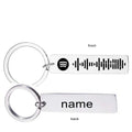 Personalized Spotify Code Keychain Engraved Name Song Music Keyring Scannable Song Key Ring Chain Holder Gift for Couple