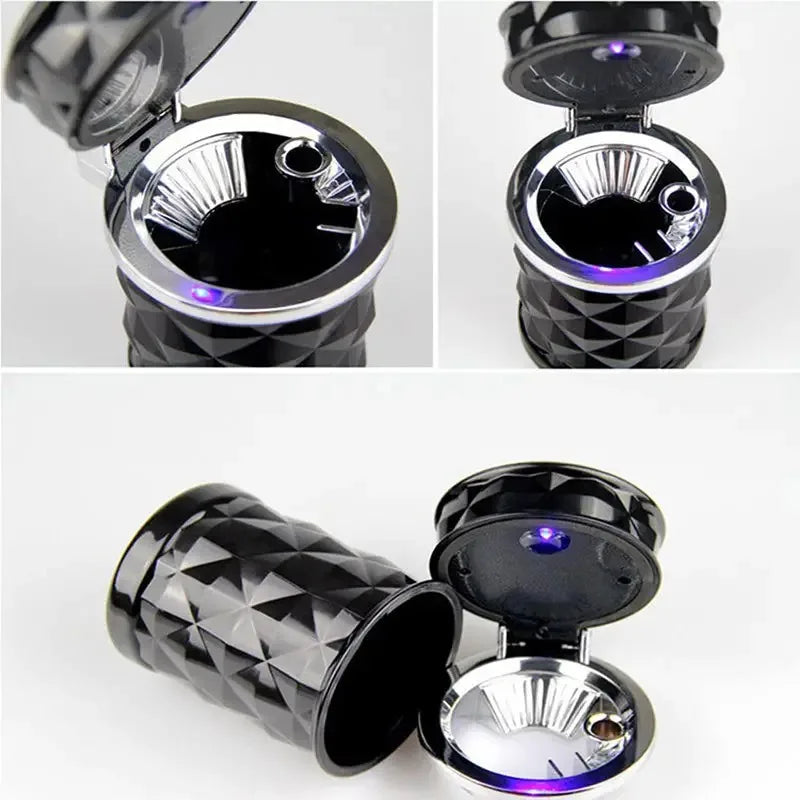 Car Cigarette Ashtray Cup With Lid With LED Light Portable Detachable Vehicle Ashtray Holder Cigarette Ashtray Auto Accessories