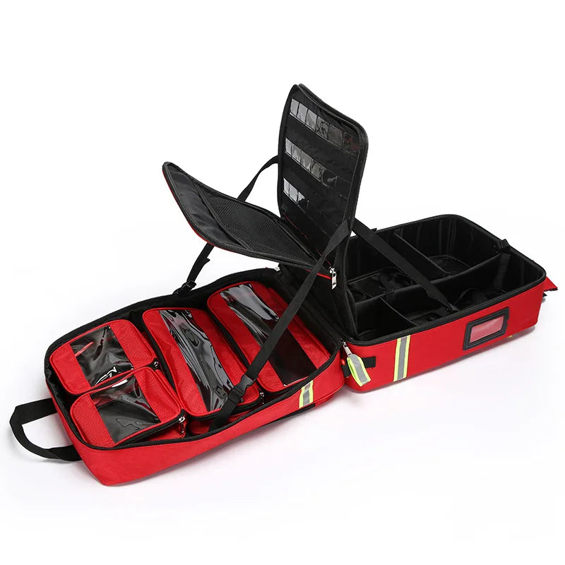 Large Capacity Empty Trolley First Aid Bag Waterproof EMS Backpack for Medical Outdoor Clinic Nursing Earthquake Rescue Kit