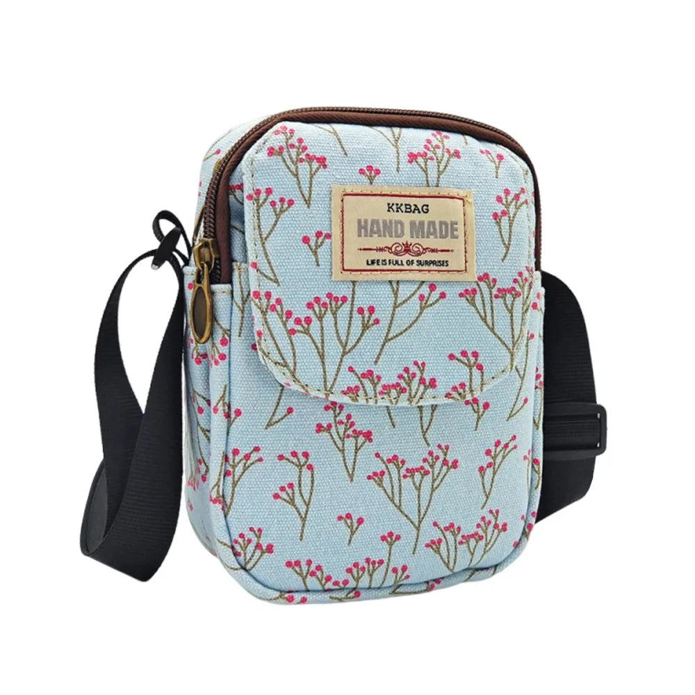Cartoon Printed Shoulder Handbag Oxford Cloth Square Crossbody Messenger Bags Large Capacity Cosmetic Bag