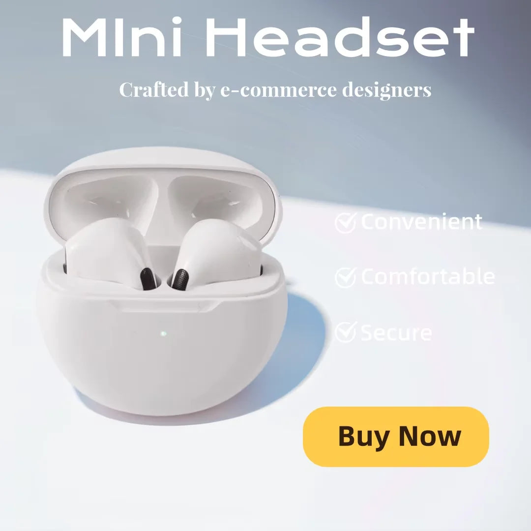 TWS Mini Wireless Bluetooth Headset In Ear Headphones HiFi Stereo Gaming Earphones, Built-in Microphone Sports Earphones
