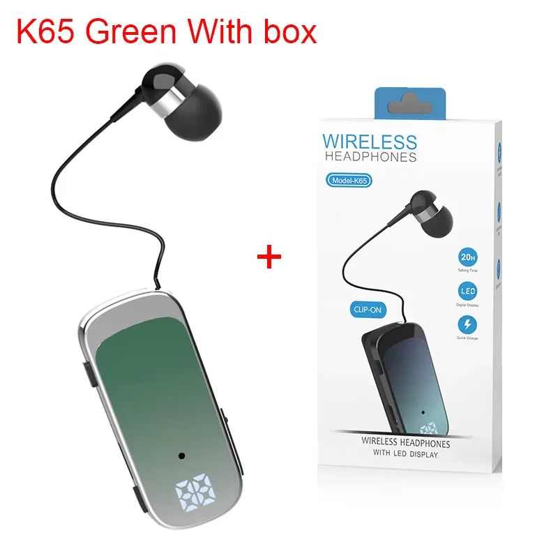 K65 PK K55 F920 Pro Lavalier Business Bluetooth 5.2 Headphone 20H Music LED Digital Display Noice Cancelling Wireless Earphones