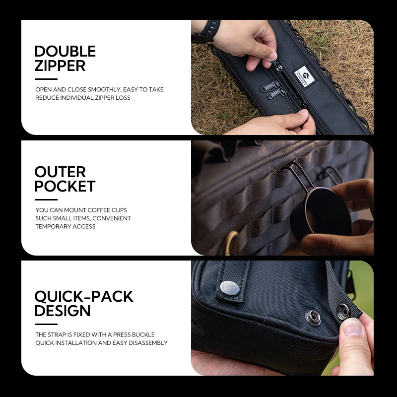 CAMPINGMOON Black Durable Waterproof Zipper Survival canvas Outdoor Portable Camping Storage Bag For Tent Pegs