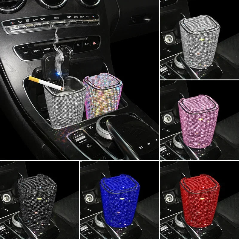 Smokeless Car Ashtray Flame Retardant Auto Parts Car Portable Belt Mini Car Trash Can For Car Cup Holder Home Office And Travel