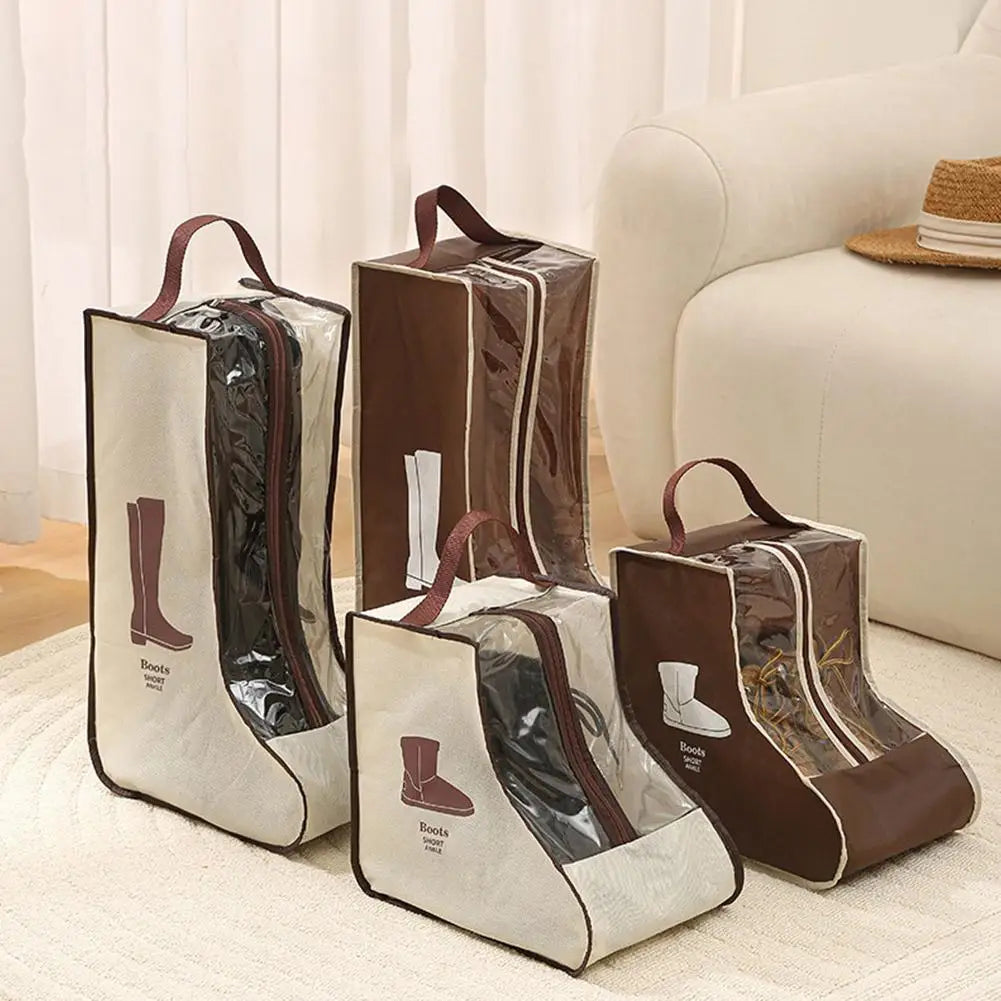 Waterproof Tall Boots Storage Bag Moistureproof Dustproof Boot Protection Cover Portable Travel Shoe Organizer Pouch