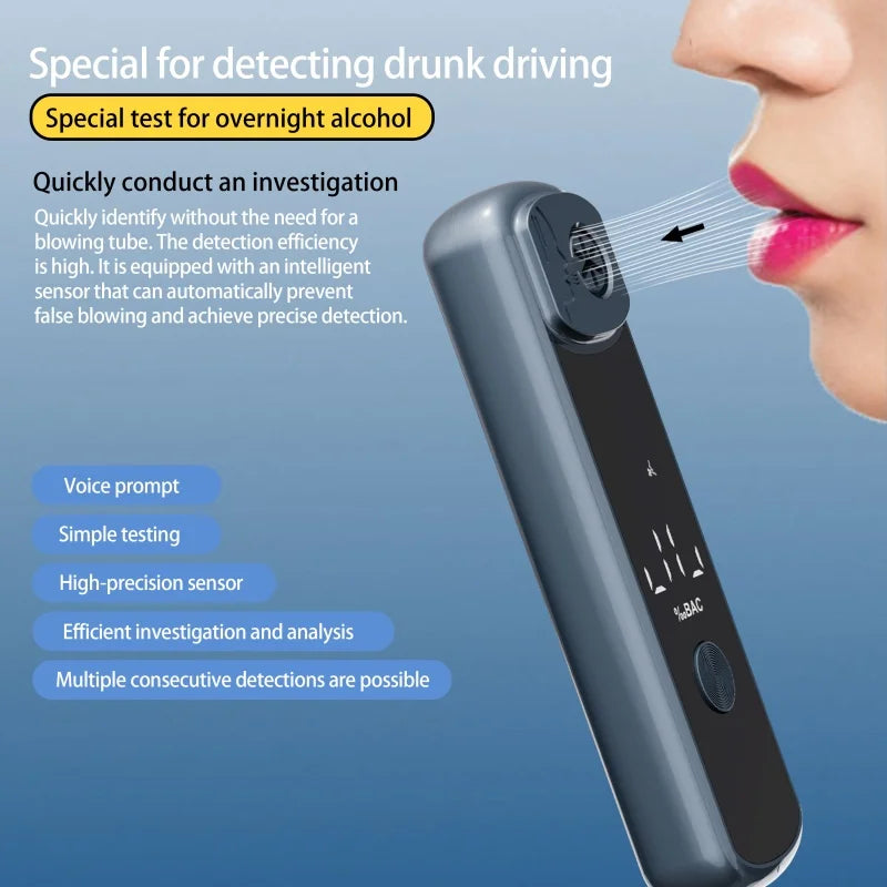 1Pc Black Digital Alcohol Tester Professional Alcohol Detector Breathalyzer Alcohl Tester LED Display Drunk Driving Test