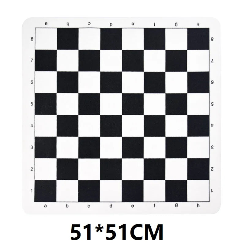 Foldable International Chess Board - 34cm/13.39inch 43cm/16.93inch Leather Fleece Game Chess QLYX01