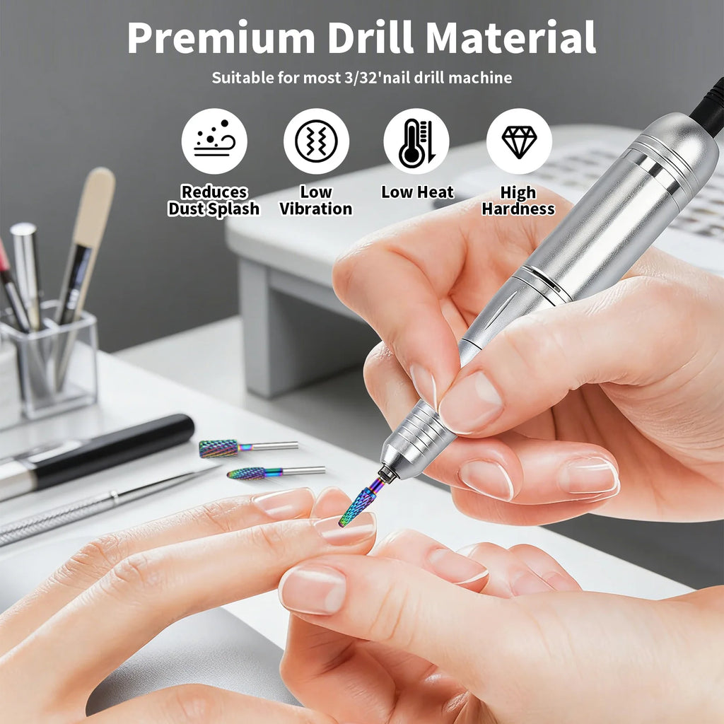 1Pcs 3/32" Quality Professional Tungsten Dead Skin Remover Nail Drill Bit Safe Carbide Nail Cleaning Drill Bit For Dead Skin